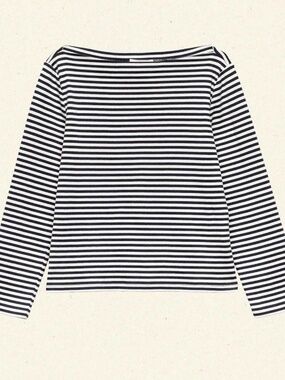 Dôen Paulette Tee in Navy Nantucket Stripe Size Medium
